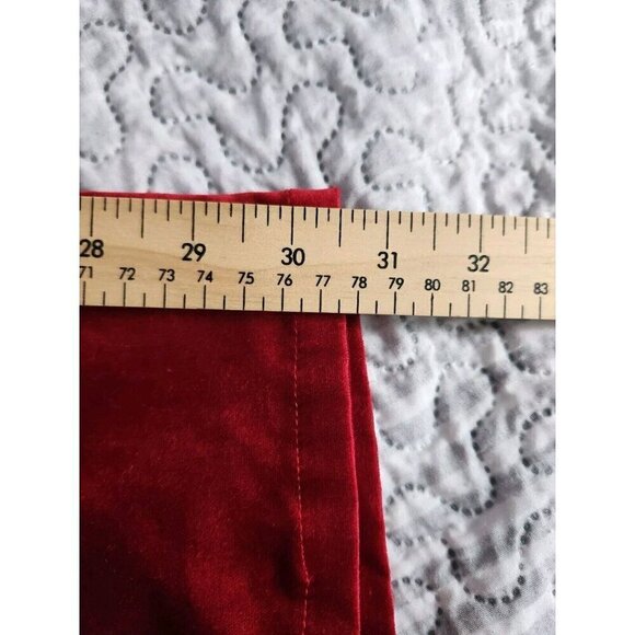 Alice + Olivia Low Rise Slim Fit Red Velvet Pants 10 - Picture 8 of 9
